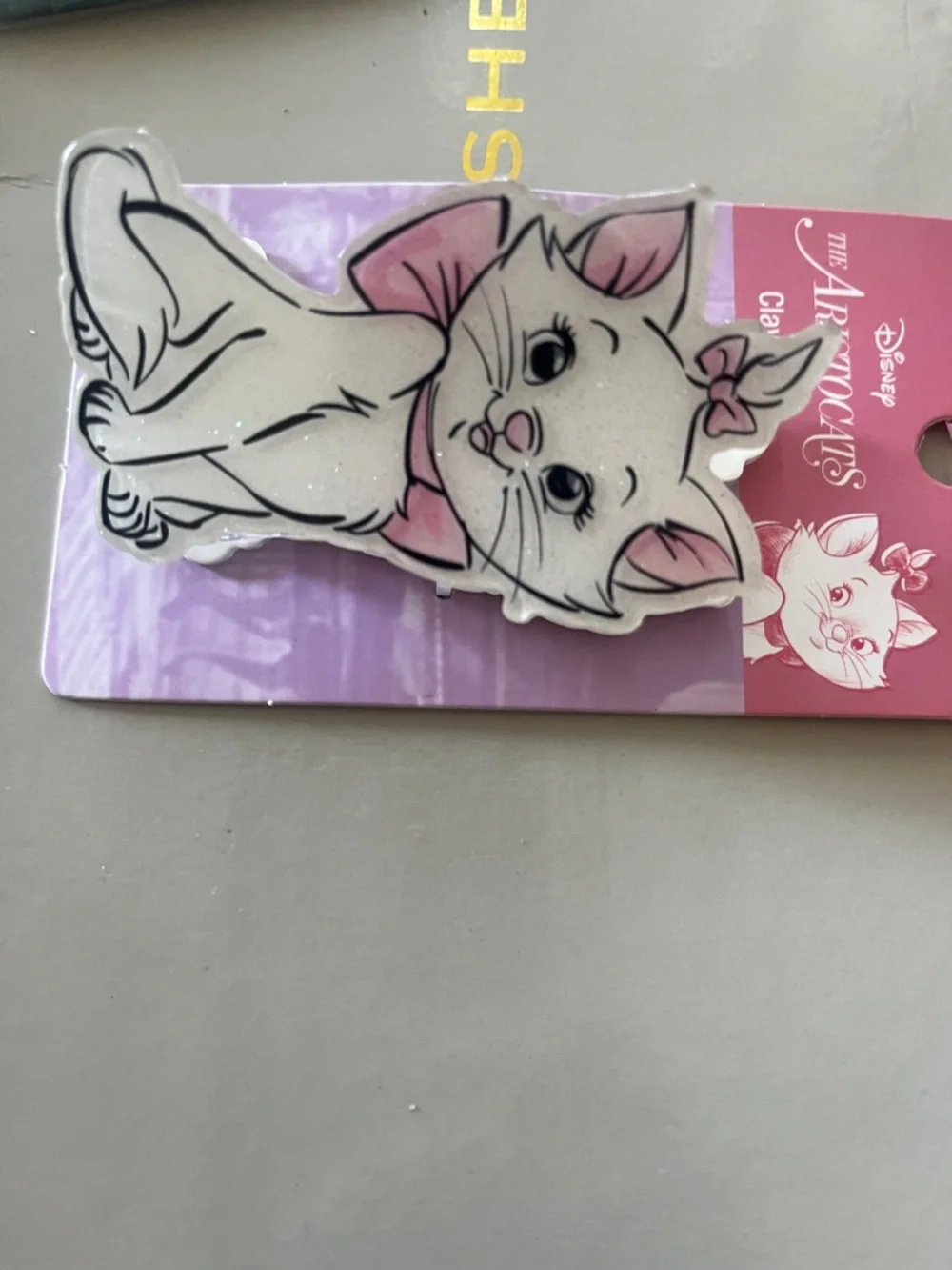 Disney Marie White Cat Charm with Pink Bows